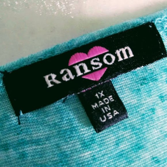 TEE*SHORT SLEEVE*TEAL COLOR DESERT SCENE*RANSOM BRAND*WOMEN SIZE 1X. - Picture 6 of 8
